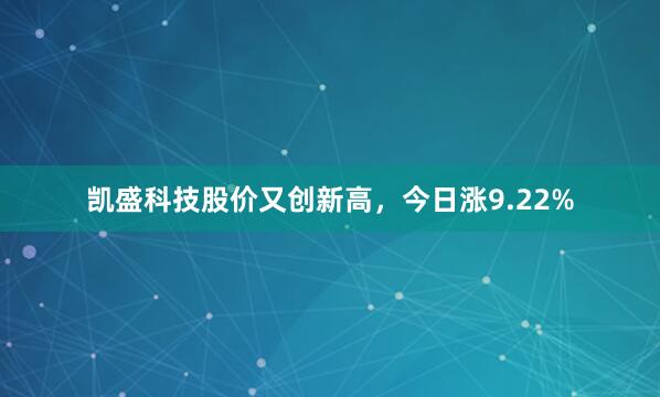 凯盛科技股价又创新高，今日涨9.22%